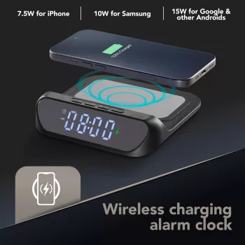 Tech Pop Digital alarm clock Black