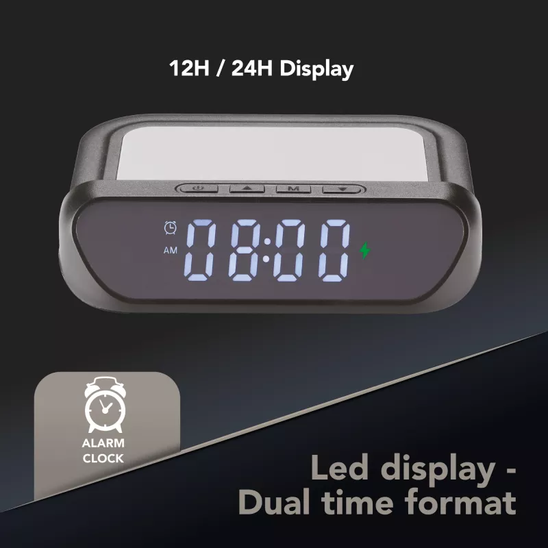 Tech Pop Digital alarm clock Black