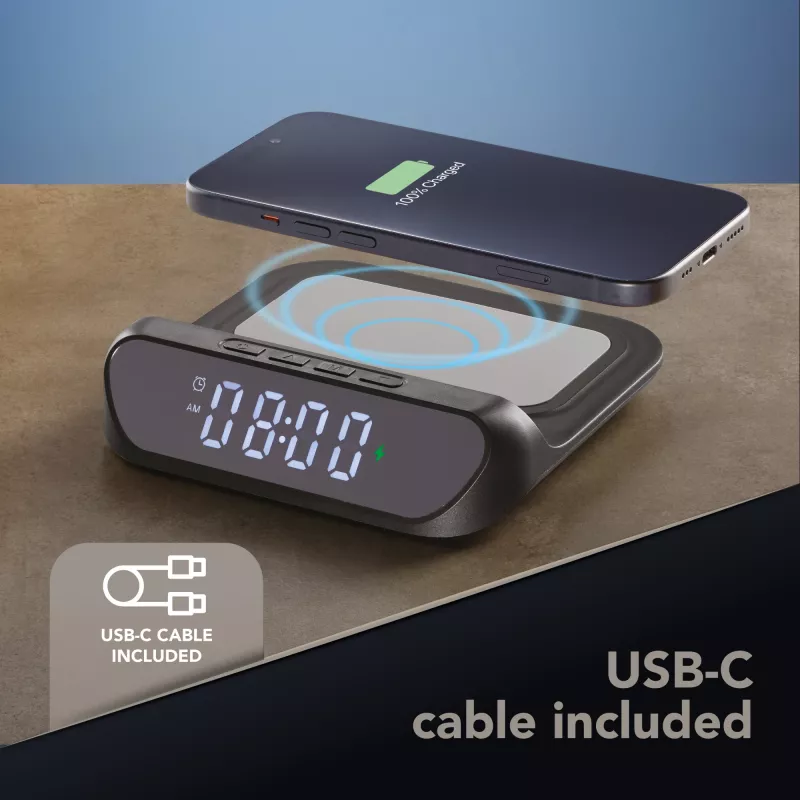 Tech Pop Digital alarm clock Black