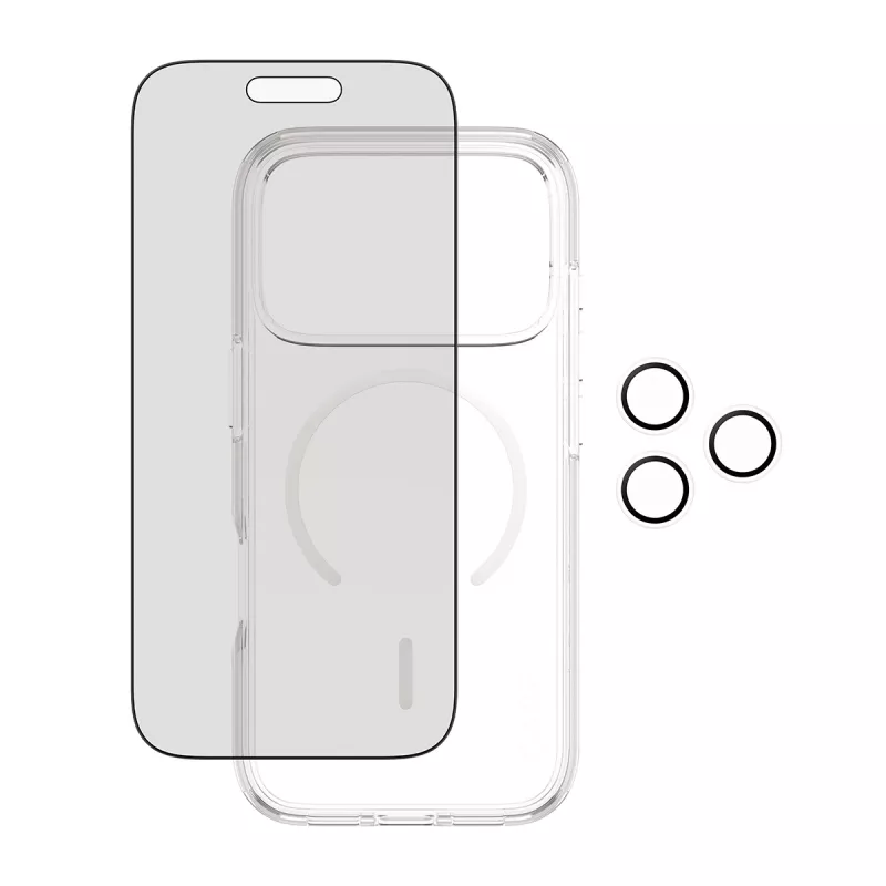 Privacy Case PanzerGlass for iPhone 17 Pro 3-in-1 — CARE series, privacy protection, integrated camera cover