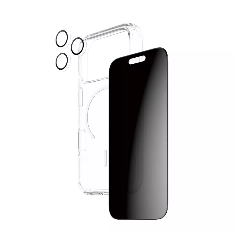 Privacy Case PanzerGlass for iPhone 17 Pro 3-in-1 — CARE series, privacy protection, integrated camera cover