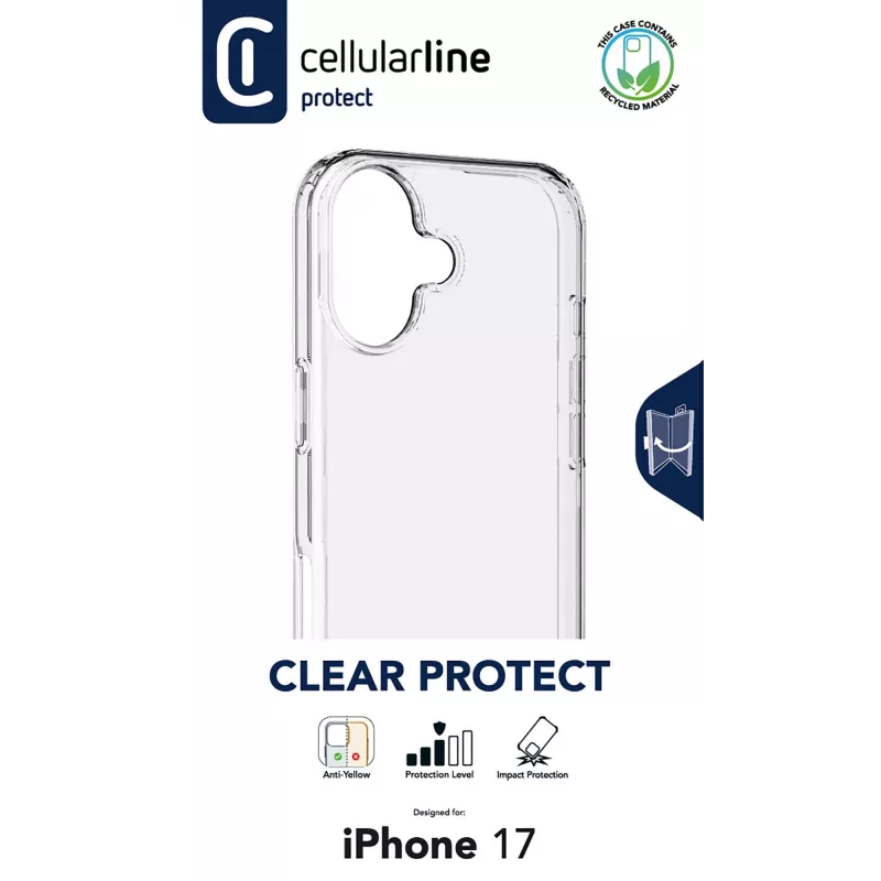 Cellularline Clear Protect - iPhone 17 Hard case with rubber edges