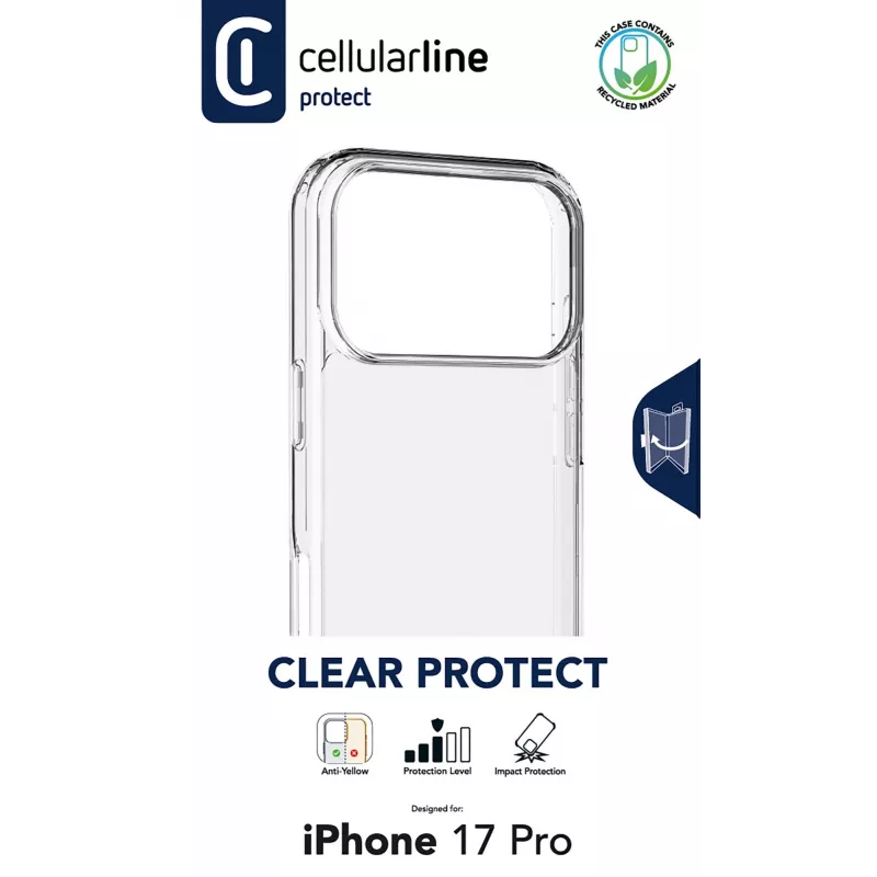 Cellularline Clear Protect - iPhone 17 Pro Hard case with rubber edges