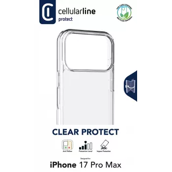 Cellularline Clear Protect - iPhone 17 Pro Max Hard case with rubber edges