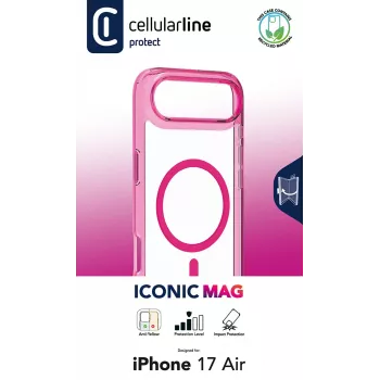 Cellularline Iconic Mag - iPhone Air Transparent case with colored edges compatible with Magsafe ecosystem