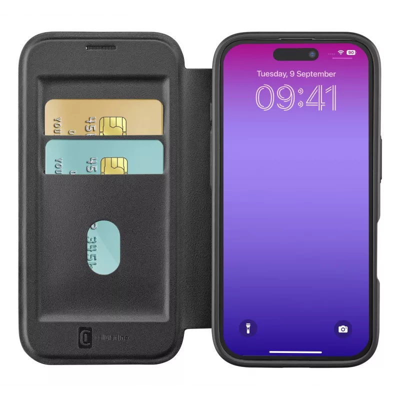 Cellularline Daily Mag - iPhone 17 Pro Book cover with semi-transparent hard back compatible with Magsafe® ecosystem