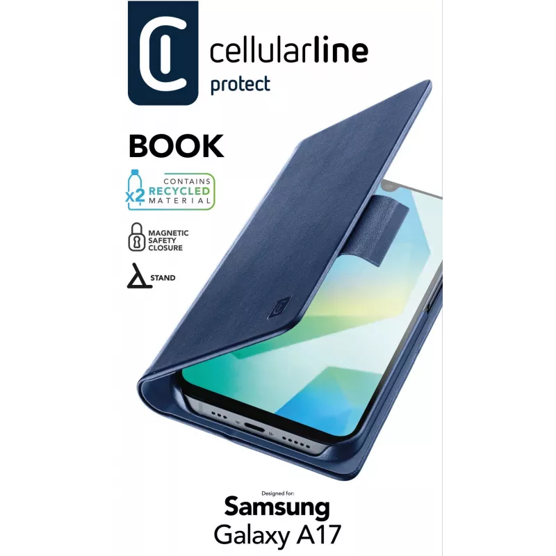 Cellularline Book - Galaxy A17 Book-style case, Folio, Samsung, Galaxy A17, 17 cm (6.7 inch), Blue