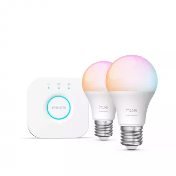 Philips Hue White and colour ambience Essential starter kit: 2 E27 smart bulbs (806 lm)