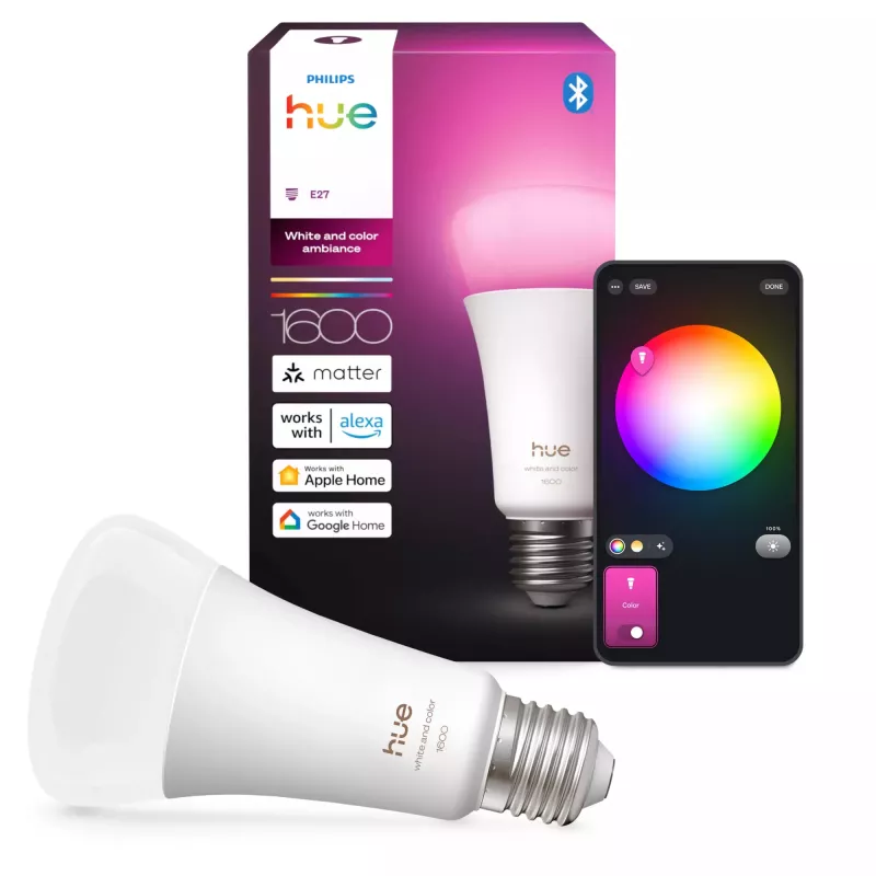 Philips Hue White and colour ambience A67 – E27 smart bulb – 1600