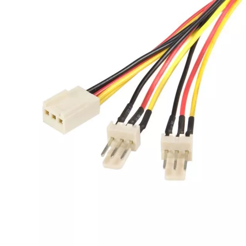 StarTech.com 12in TX3 Fan Power Splitter Cable, Molex (3-pin), 2 x Molex (3-pin), 0.3 m, Male, Female, Straight