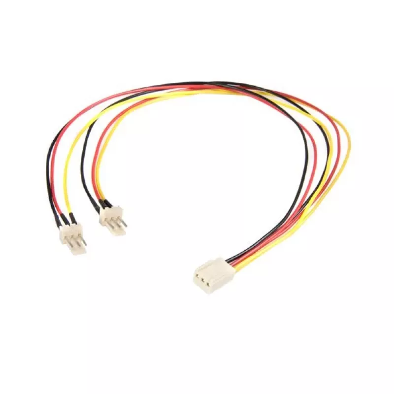 StarTech.com 12in TX3 Fan Power Splitter Cable, Molex (3-pin), 2 x Molex (3-pin), 0.3 m, Male, Female, Straight