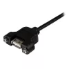 StarTech.com 1 ft Panel Mount USB Cable A to A - F/M, 0.3 m, USB A, USB A, USB 2.0, Male/Female, Black
