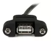 StarTech.com 1 ft Panel Mount USB Cable A to A - F/M, 0.3 m, USB A, USB A, USB 2.0, Male/Female, Black