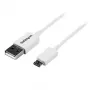 StarTech.com 2m White Micro USB Cable - A to Micro B, 2 m, USB A, Micro-USB B, USB 2.0, Male/Male, White