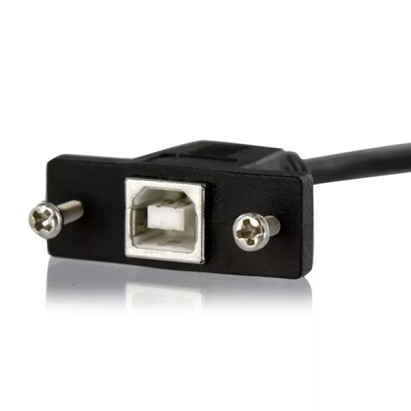 StarTech.com 3 ft Panel Mount USB Cable B to B - F/M, 0.91 m, USB B, USB B, USB 2.0, 0.48 Gbit/s, Black