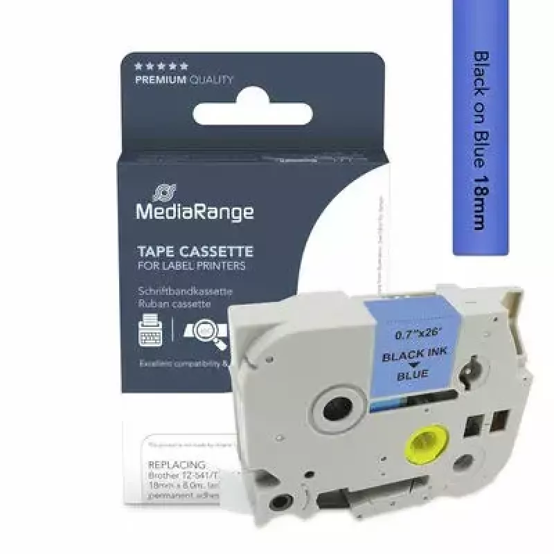 Printer Ribbon MediaRange MRBTZ541 Black 1.8 cm 8 m