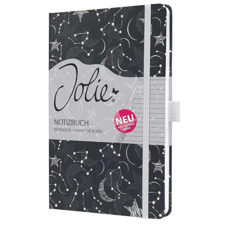 Writing Notebook Sigel Jolie JN349 A5 87 Sheets Black White