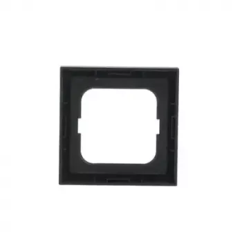 Wall plate cover Busch-Jaeger 1721-885K black, thermoplastic, screwless, 80×80 mm, 11 mm thickness