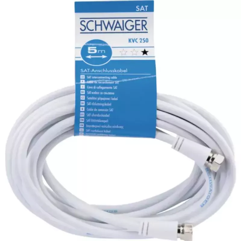 Coaxial Cable Schwaiger KVC250 052 F-type 5 m White