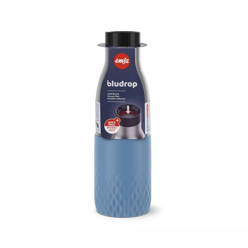 EMSA Bludrop Sleeve N3110700 drinking bottle Fitness, Sports 500 ml Stainless steel Blue, Stainless steel
