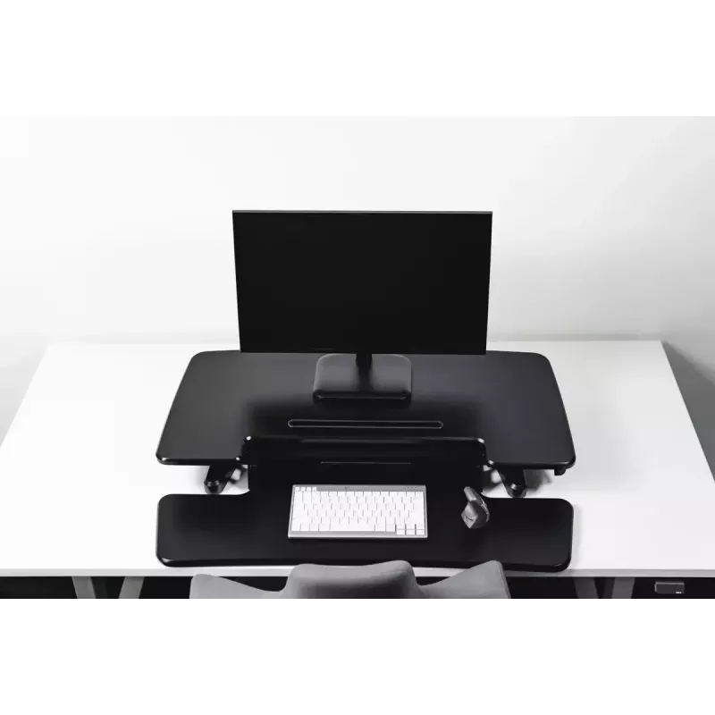BakkerElkhuizen Adjustable Sit-Stand Desk Riser 2 Black