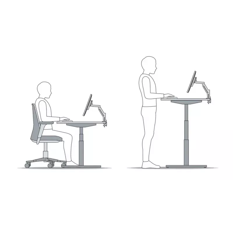 BakkerElkhuizen Adjustable Sit-Stand Desk Riser 2 Black