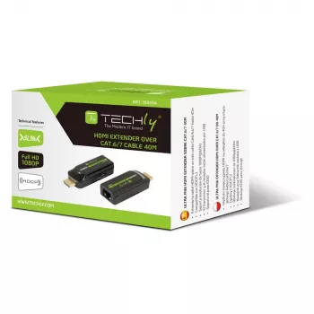 Techly IDATA EXT-E70S AV extender AV transmitter & receiver Black