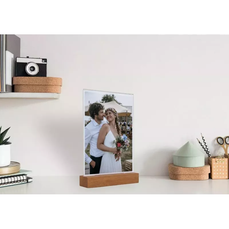 Sign holder Sigel TA252 A6 Acrylic Wood Brown Transparent