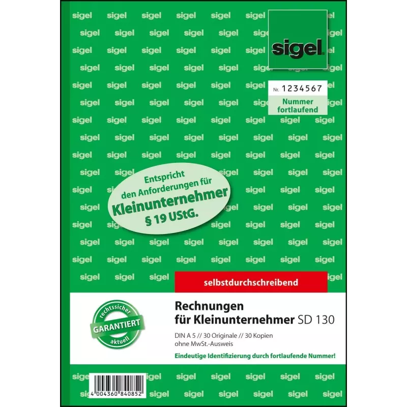 Business Form Sigel SD130 A5 White Yellow 60 Sheets