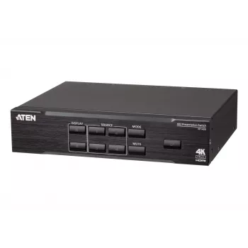 ATEN 4 x 2 True 4K Presentation Matrix Switch, Media presentation matrix switcher, 4096 x 2160 pixels, 4096 x 2160, 3840 x 2160, Black, Metal, Buttons