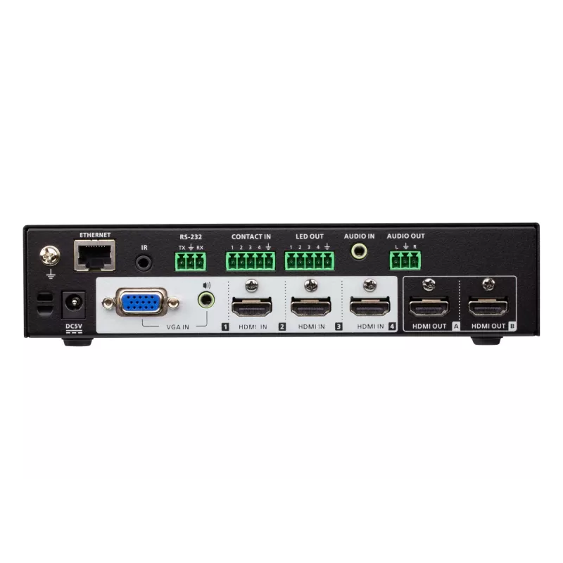 ATEN 4 x 2 True 4K Presentation Matrix Switch, Media presentation matrix switcher, 4096 x 2160 pixels, 4096 x 2160, 3840 x 2160, Black, Metal, Buttons