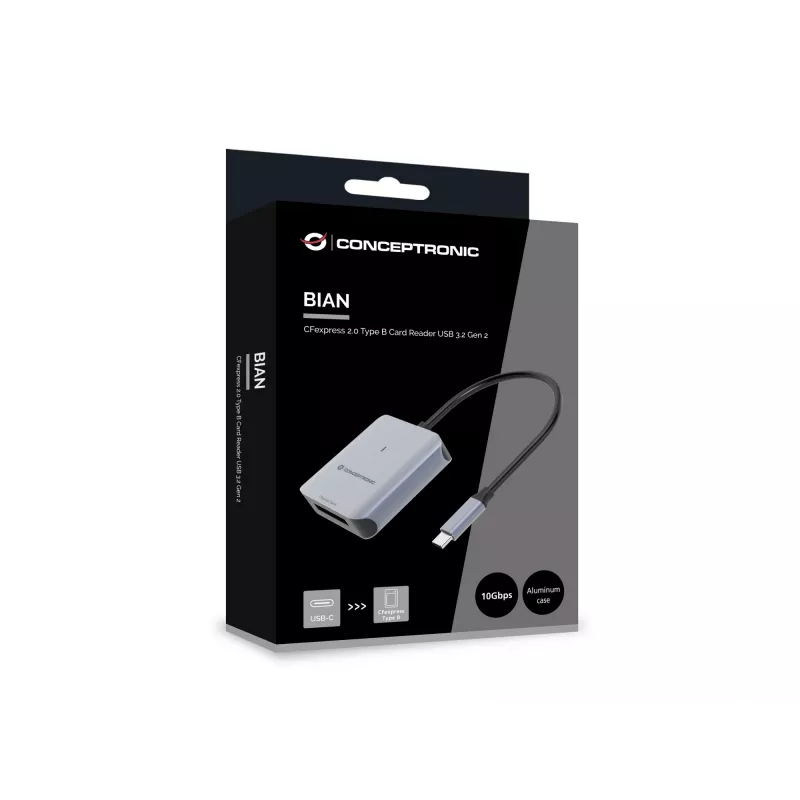 Conceptronic BIAN08G CFexpress 2.0 Type B Card Reader USB 3.2 Gen 2