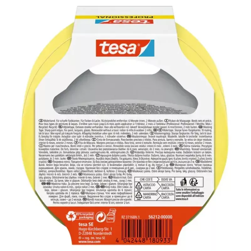 Duct tape Tesa 56212-00000-02, masking tape, 25 m × 25 mm, yellow, 2-pack
