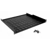 Equip Fixed Shelf 19 inch 1U 600mm Black Rack Mountable Steel Tray 20kg Load Capacity