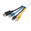 StarTech.com Solid Cable Management Raceway with Adhesive Tape & Cover, 1-1/4 inch(32mm)W x 3/8 inch(11mm)H - 3ft(1m) length, PVC Network/Power Cord Hider/Wall Wire Duct, Max 12 Cables, UL Listed