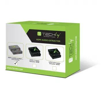 Techly Audio Extractor HDMI SPDIF + RCA R/L IDATA HDMI-EA, 5 V, 77 mm, 64 mm, 23 mm, 351 g