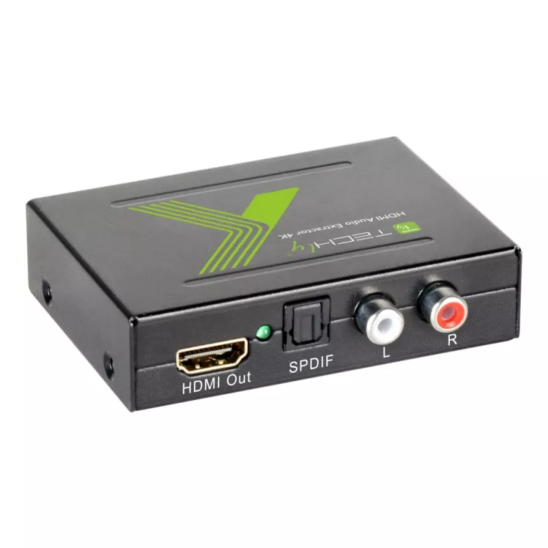 Techly Audio Extractor HDMI SPDIF + RCA R/L IDATA HDMI-EA, 5 V, 77 mm, 64 mm, 23 mm, 351 g