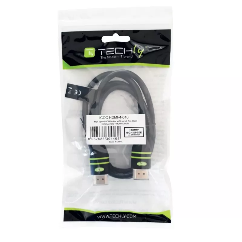 Techly 3m High Speed HDMI Cable with Ethernet A/A M/M Black ICOC HDMI-4-030