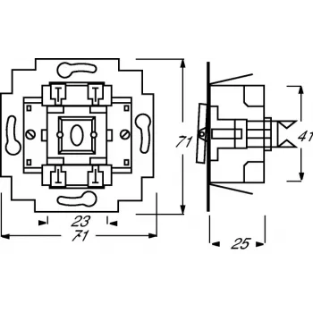 Electrical switch 1P Busch-Jaeger 1413-0-0491 — 1-pole, 250 V AC, 10 A, Blue Metallic, 71×71×25 mm