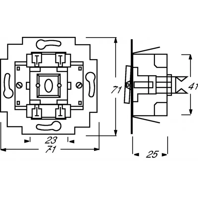 Electrical switch 1P Busch-Jaeger 1413-0-0491 — 1-pole, 250 V AC, 10 A, Blue Metallic, 71×71×25 mm