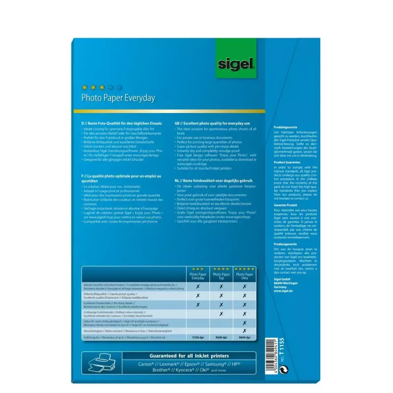 Photo paper A4 Sigel T1155 High-gloss
