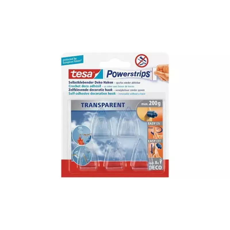Universal hook TESA Powerstrips Indoor Transparent 5 pc(s)