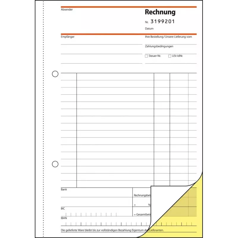 Business Form Sigel SD131 A5 White Yellow 100 Sheets