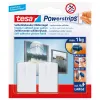 Wall storage hook Tesa 58031-00020 White plastic, max load 1 kg, pack of 2
