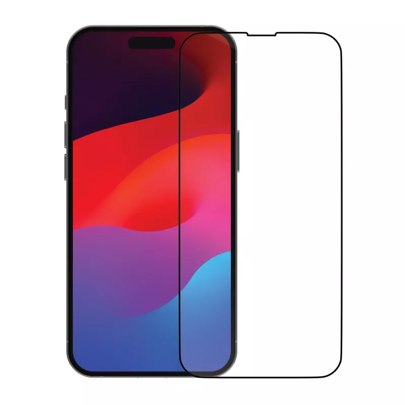 Clear screen protector d bramante eco-shield for iPhone 15 Pro, transparent with black edge