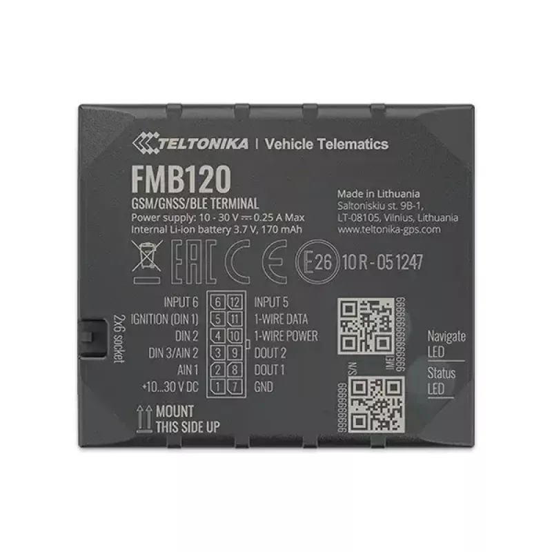 Teltonika FMB120 Car Black Dust Resistant GPS Tracker