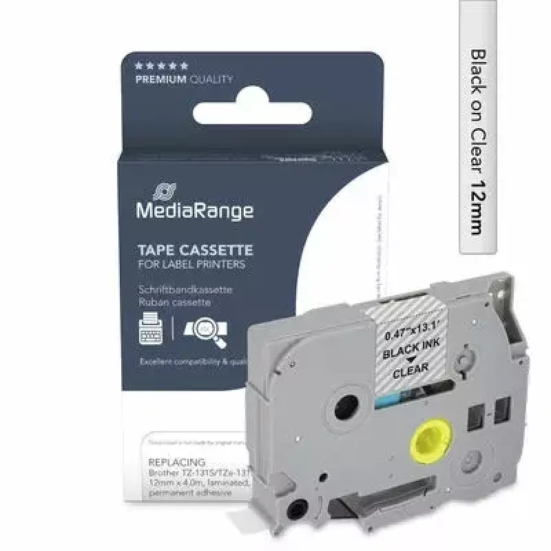 Printer Ribbon MediaRange MRBTZ131S Black 1.2 cm 4 m