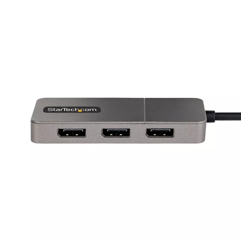 StarTech.com 3-Port USB-C Multi-Monitor Adapter, USB Type-C to 3x DisplayPort 1.4 MST Hub, Triple 4K 60Hz DP Laptop Display Extender / Splitter, HDR, Extra-Long Built-In Cable - Windows Only