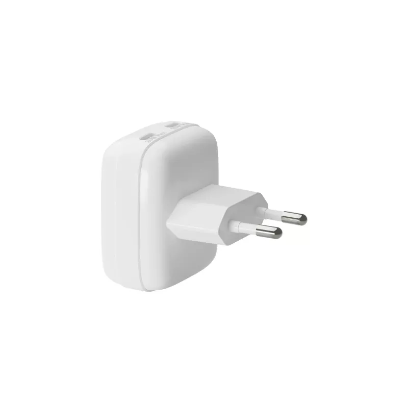 Wall Charger d bramante re-charge Pro EU Flat 2×USB-C 20W White (indoor)