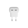 Wall Charger d bramante re-charge Pro EU Flat 2×USB-C 20W White (indoor)